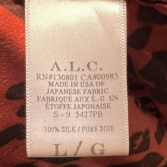 A.L.C. Silk Red Leopard Tank Tapered Set Sz Large maximalist chic boho eclectic - Picture 5 of 10